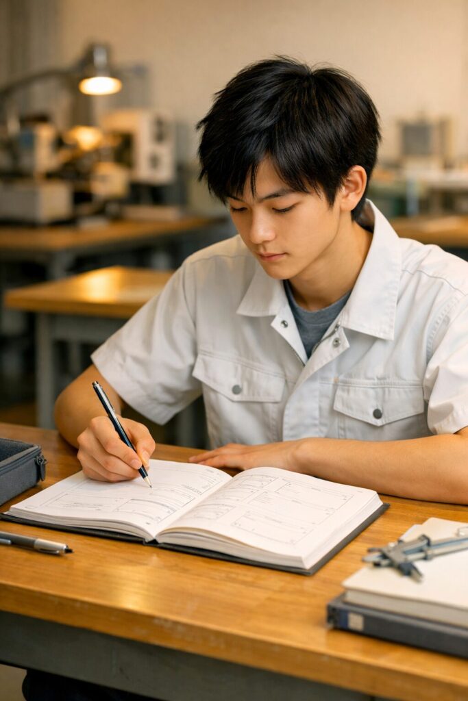 授業に集中する学生